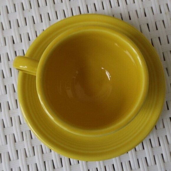 FIESTAWARE "Sunflower" yellow Coffee Cup & Saucer - Picture 2 of 6